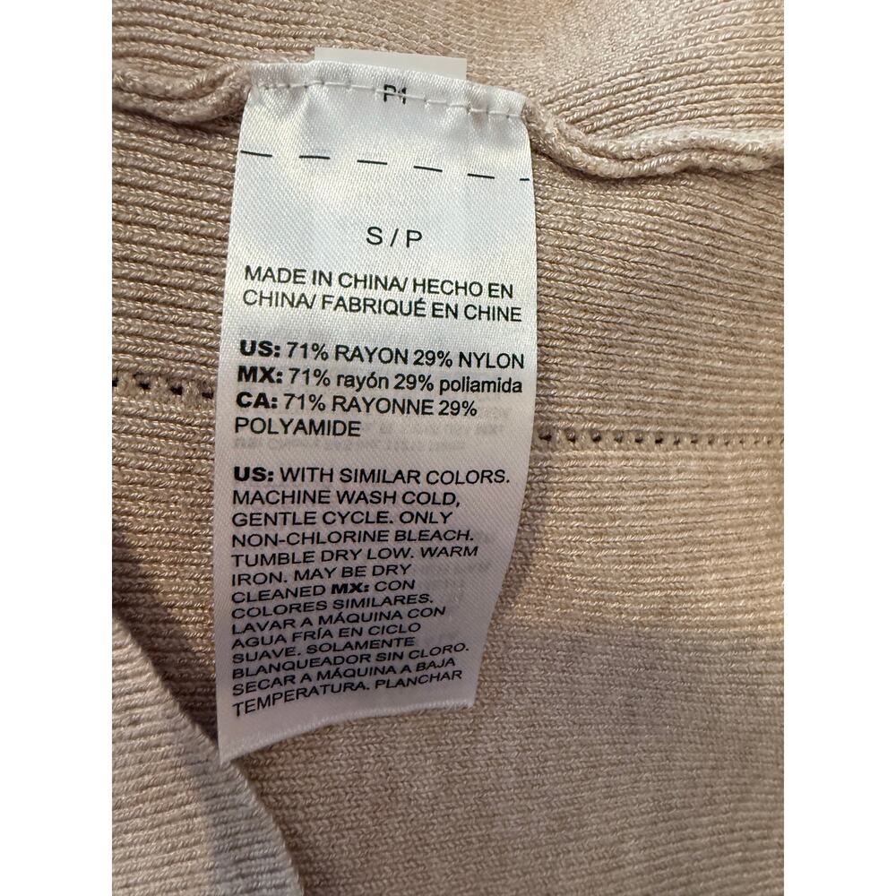 WHBM White House Black Market Ribbed Sweater Top Oatmeal S - Picture 5 of 5